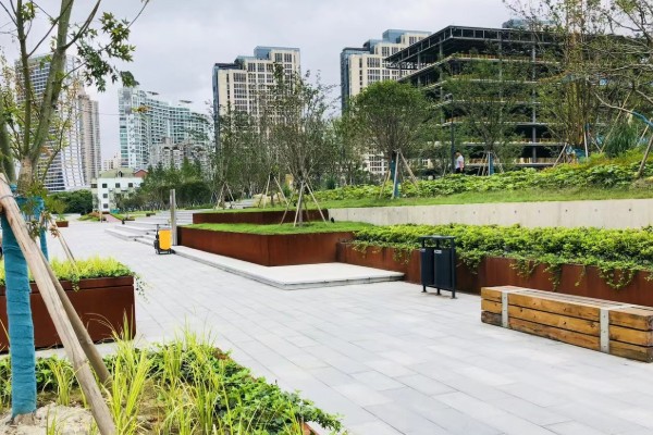 华建耐候钢板 弧形花池挡土墙 09CuPCrNi-A材质 3mm 可定制耐候钢花池