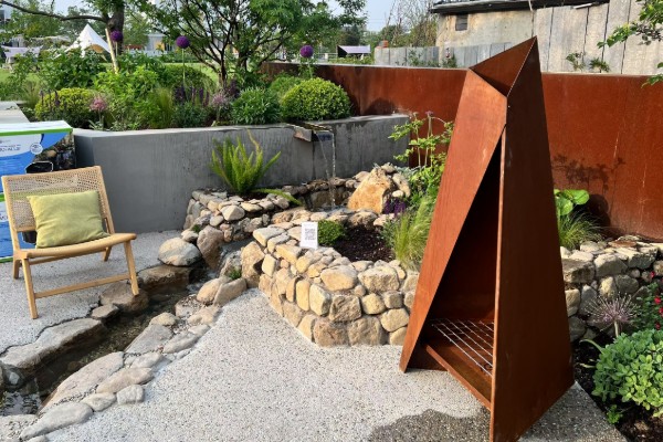 华建耐候钢板 异形观火台 SPA-H材质 5mm 庭院露台耐候钢火景设施