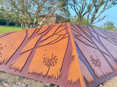 山东华建星 耐候钢幕墙 建筑外墙装饰 独特锈色纹理 提升建筑质感