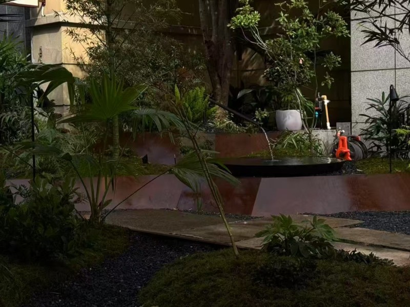 耐候钢庭院流水花池