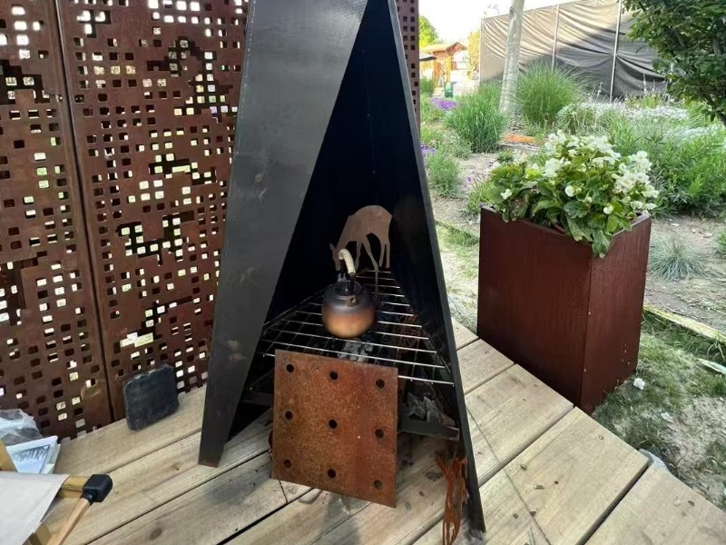 耐候钢火景设施 户外庭院装饰